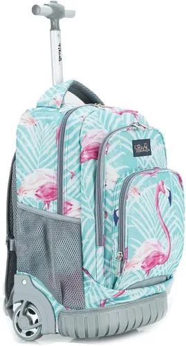 Vista 23 de Tilami Mochila con ruedas para niños de 18 pulgadas, mochila para computadora portátil, bicicleta