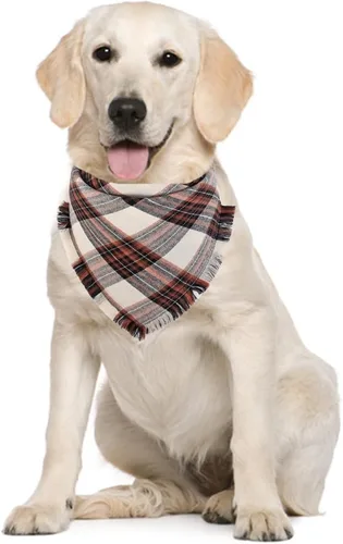 Vista 5 de Bandana de otoño para perro, otoño, Acción de Gracias, a cuadros, reversible, triangular, bufanda, accesorios para perros y mascotas