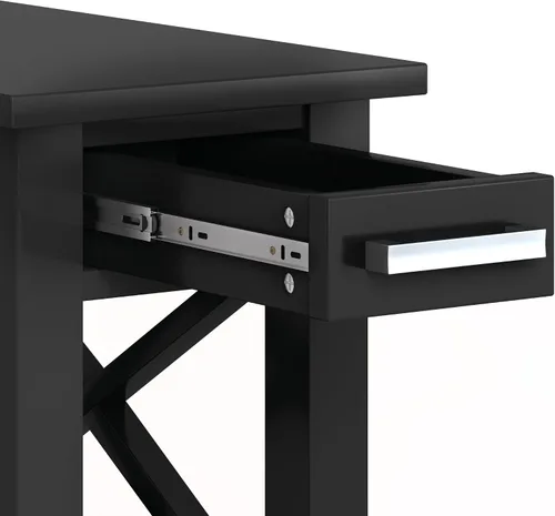 Vista 7 de SIMPLIHOME Kitchener - Mesa auxiliar cuadrada de madera maciza de 21 pulgadas de ancho, color marrón Contemporary accent table with X-design, a