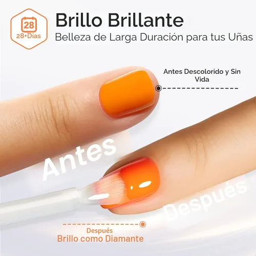 Vista 6 de Modelones - Juego de esmaltes de gel transparente, capa base de gel superior, sin limpieza, 0.5 onzas líquidas Un conjunto claro