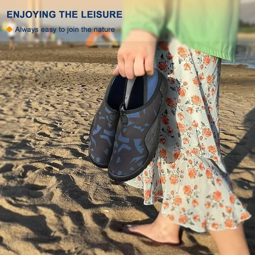 Vista 7 de BULLIANT Zapatos de agua para hombre, zapatos de natación para playa, zapatos unisex con ajuste elástico