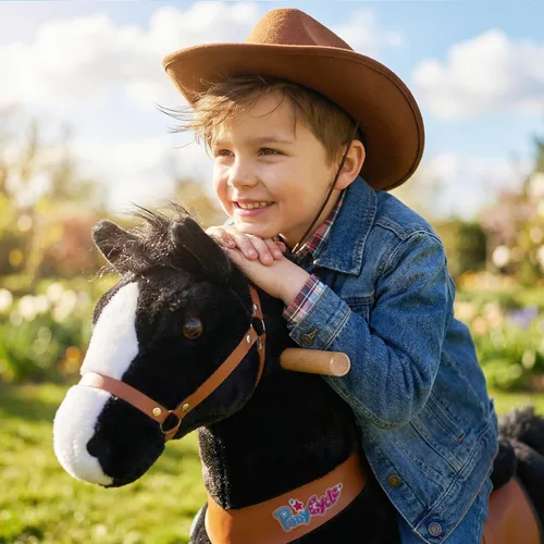 Vista 8 de PonyCycle Caballo de paseo para niños pequeños de 3 a 4 años con freno, sin batería (30 pulgadas de altura/tamaño 3 modelo clásico U) poni mecánico