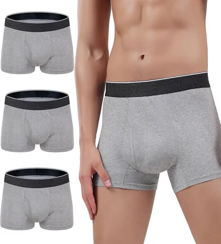Vista 14 de AIRCUTE Calzoncillos tipo bóxer absorbentes para hombre, para incontinencia de orina, con apertura frontal a prueba de fugas, paquete de 3