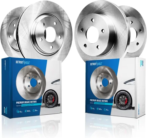 Vista 55 de Detroit Axle - 4 rotores de freno para Ford 1994-2004 Mustang, rotores de freno de disco delanteros y traseros 1995 1996 1997 1998 1999 2000 2001
