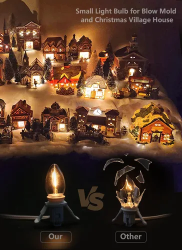 Vista 5 de Cable de accesorio con bombillas LED C7, cable de luz de molde de soplado de interior de 6 pies con enchufes macho y hembra para Halloween