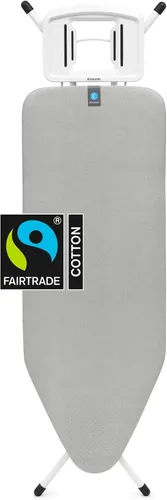 Vista 8 de Brabantia Tabla de planchar cómoda con soporte para plancha de vapor sólido Mediano (talla B) Funda gris mezclilla de comercio justo Altura