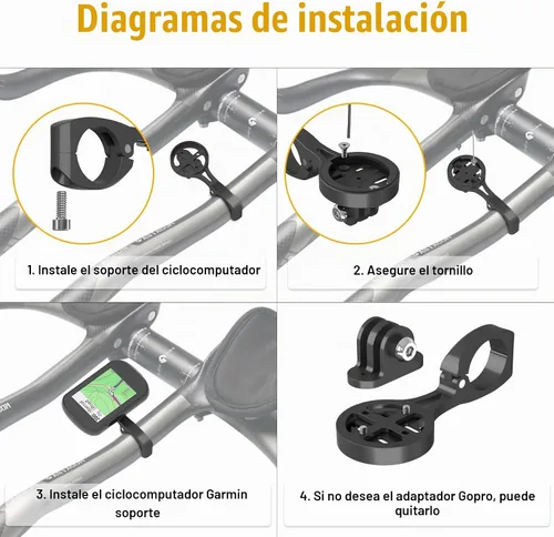 Vista 4 de Soporte para computadora de bicicleta para barras aerodinámicas, diseñado Negro