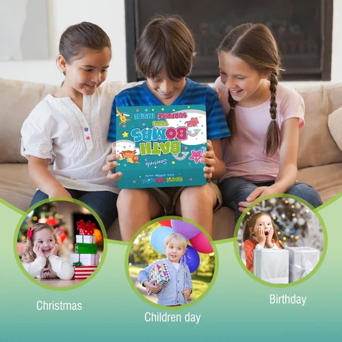 Vista 6 de Bombas de baño para niños con sorpresa en el interior, paquete de 20 bombas de baño para niños, juego de regalo con juguetes para niñas y niños