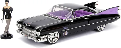 Vista 7 de Jada DC Comics Bombshells Batichica y coche fundido a presión Chevy Corvette 1957, vehículo a escala 1:24 y figura de colección de 2.75 pulgadas
