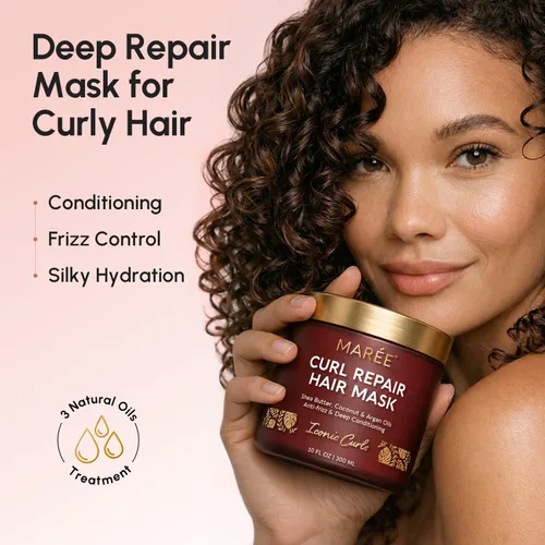Vista 2 de MAREE Mascarilla capilar de acondicionamiento profundo para el tratamiento del cabello dañado – Cuidado del cabello con queratina para hidratar