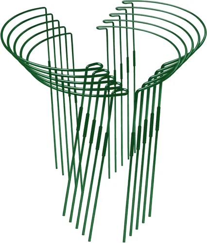 Vista 9 de Estaca de soporte para plantas de serpiente, estaca y soporte de peonía semicircular, jaula de soporte de hortensias resistente, anillo de soporte