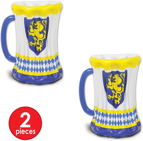 Vista 4 de Beistle Hielera inflable de la taza de cerveza del Oktoberfest – Enfriador de bebidas, contenedores de bebidas para fiestas, enfriador de bebidas