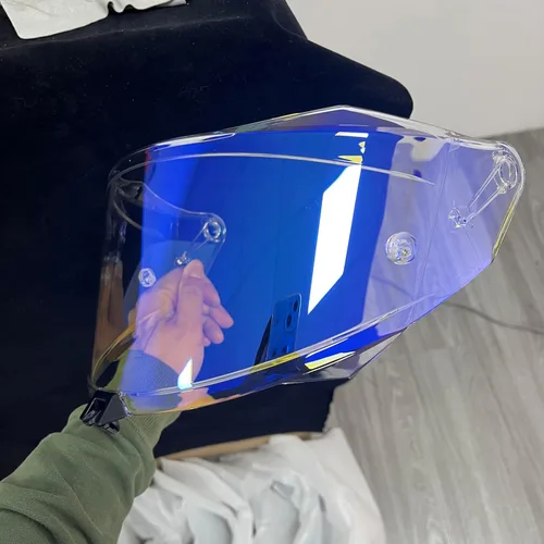 Vista 13 de Escudo para KYT R2R, R2R PRO Visera Casco Moto con protección UV (Plata-Para el día)