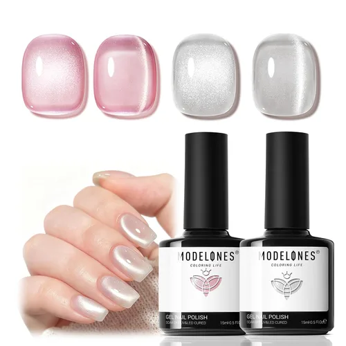 Vista 23 de modelones Juego de Base y Capa Superior para Esmalte de Uñas en Gel, 3 Piezas Base de Goma y Capa Superior de Gel Transparente Brillante y Mate a