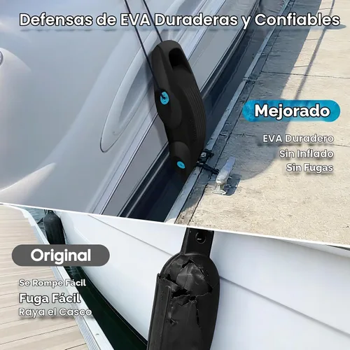 Vista 3 de AWEMUFA Defensas de Barco Fáciles de Instalar Parachoques para Atraque Defensa Ideal para Pontón, Lobina, Moto Acuática y Barcos de Pesca Negro