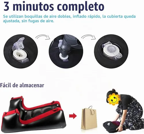 Vista 5 de Sofá cama inflable con cojín de almohada, sillón portátil, relajación