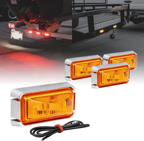 Vista 35 de TRUE MODS Luz de marcador LED ámbar de 2.5 pulgadas con bisel negro [DOT FMVSS 108] [SAE P2PC] [montaje superficial] [impermeable IP67] Luces