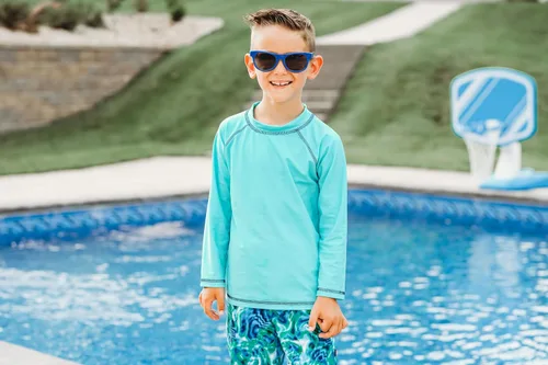 Vista 2 de City Threads camiseta de natación para niños y niñas con protección SPF50 (2T-6)