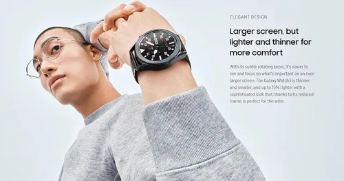 Vista 7 de Samsung Reloj inteligente Galaxy Watch3 2020 (Bluetooth + Wi-Fi + GPS) Modelo internacional (plata, 1.614 in)