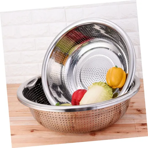 Vista 3 de UPKOCH Colador de metal Colador de malla fina, 1 colador de acero inoxidable, colador de lavado de arroz, colador de metal, escurridor de frutas