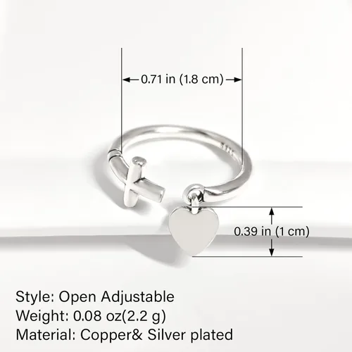 Vista 6 de 925 Sterling Silver Ring Minimalist Adjustable Rings Band Handmade Rings for Women Girls