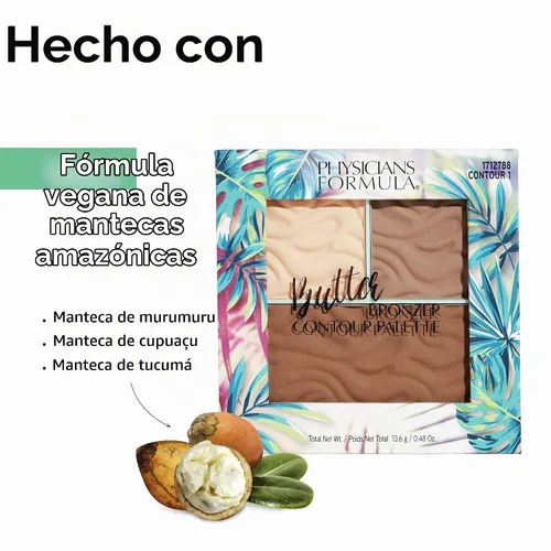 Vista 5 de Physicians Formula Paleta de bronceador de mantequilla para contornear, Luz/Media, 0.48 onzas (Paquete de 1)