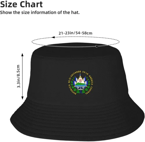 Vista 2 de Sombrero de pescador con bandera de El Salvador, gorra de pescador plegable de doble capa para pesca, senderismo, campamento al aire libre