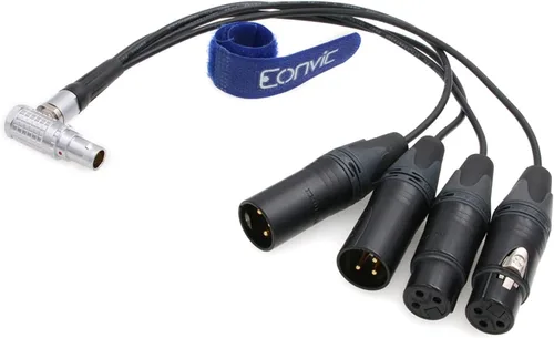Vista 2 de Cable de salida de entrada de audio XLR Atomos de 10 pines a 2x3 pines para grabador de monitor Shogun (ángulo recto 10pin)