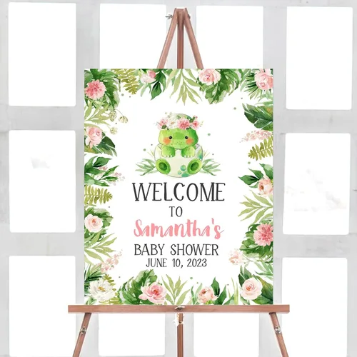 Vista 11 de Letrero de bienvenida para baby shower de primavera floral Baby in Bloom, personalizado