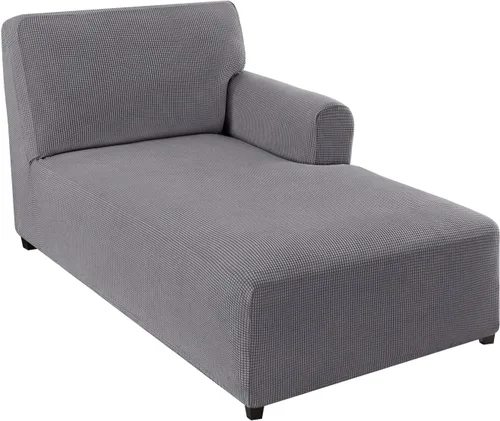 Vista 20 de FantasDecor Funda Elástica para Chaise Lounge Funda de Silla con Patrón de Celosía con Reposabrazos para Sala de Estar Dormitorio Doble Brazo Tela