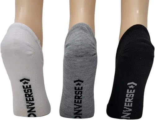 Vista 3 de Converse - Calcetines de punto plano para mujer (3 unidades)