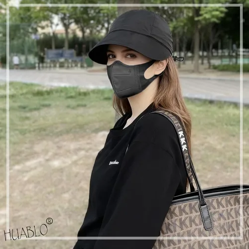 Vista 2 de huablo UPF 50+ Womens Sun Hat Wide Brim Sun Hat UV Protection Hiking Fishing Hat Adjustable Head Circumference for Easy Carry Negro