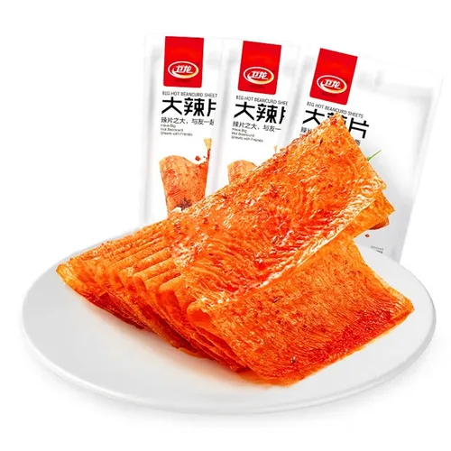 Vista 14 de Tiras Picantes - Latiao de Gluten Picante, Aperitivo Especial Chino Informal, Hecho de Trigo/Chile/Especias, Bajo en Azúcar y Calorías, Mejor