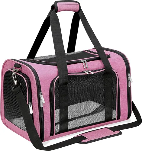 Vista 11 de Transportador de lados suaves para gatos/perros/mascotas, transportadores de viaje plegables para mascotas para gatos grandes/perros pequeños
