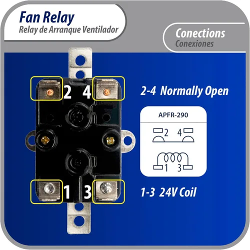 Vista 3 de Appli Parts APFR-290 90-290, bobina de 24 VAC, relé de ventilador de conmutación de alta resistencia, SPST normalmente abierto para AC y calentador