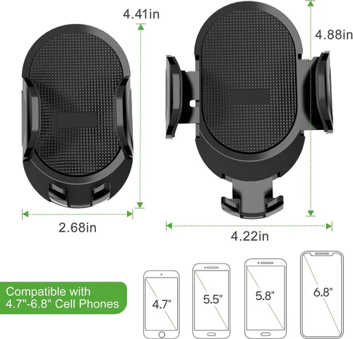 Vista 8 de 10L0L Soporte de teléfono para carrito de golf, ajuste universal para Club Car DS, Yamaha, EZGO TXT RXV (tubo cuadrado de 0.75 a 1.25 pulgadas)