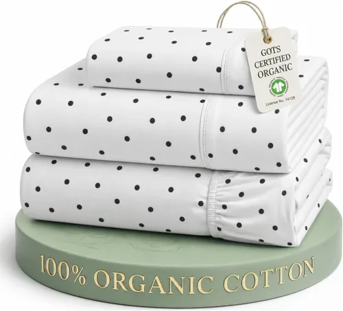 Vista 67 de LANE LINEN - Juego de 2 sábanas de fibras largas 100 % algodón orgánico, percal de fibras largas, ultrasuave y transpirable, para colchones de hasta