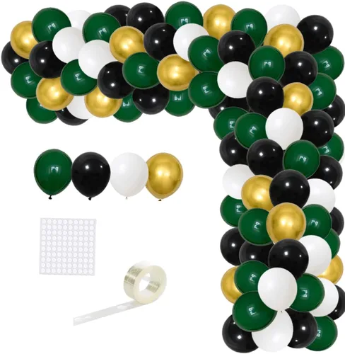 Vista 12 de Juego de globos de color azul real, negro y plateado metálico, 122 unidades, guirnalda de arco de globos azul real y negro para videojuegos