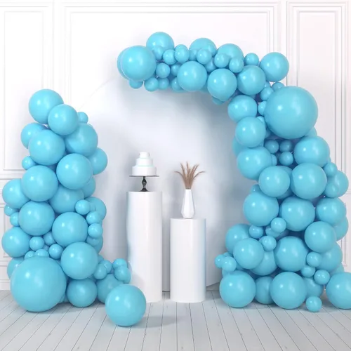 Vista 23 de HOUSE OF PARTY Globos azules metálicos: guirnalda de globos azules, globos metálicos azules de 5/12/18 pulgadas para decoraciones de graduación