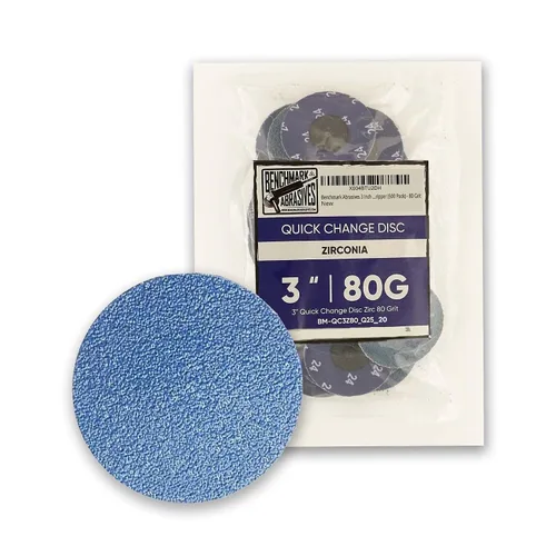 Vista 9 de Benchmark Abrasives Discos de lijado de 3 pulgadas, discos de lijado de circonita de cambio rápido, disco de lijado de taladro y amoladora
