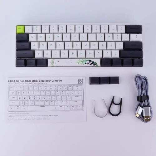 Vista 8 de Teclado mecánico de teclas intercambiables con retroiluminación RGB, NKRO, IP6X impermeable, cable tipo C para WinMacJugar SKYLOONG SK61 61