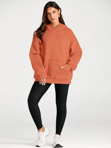 Vista 89 de Trendy Queen - Sudaderas extragrandes con capucha para mujer, suéteres de manga larga, sin botones, de vellón, de otoño, ropa de invierno