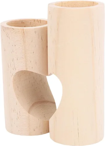 Vista 2 de Zerodis 2Pcs Tea Light Candle Holder Tea Light Holders Shaped Decorative Wood Tealight Candlestick Set Romantic Dinner Candlestick Stand for Table