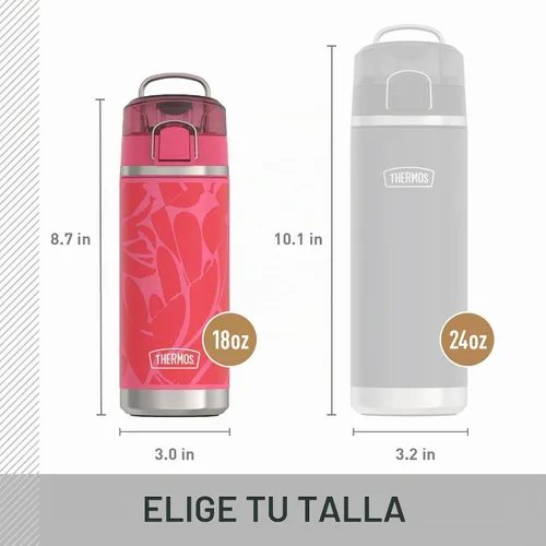 Vista 5 de THERMOS ICON Botella de agua aislada a prueba de fugas de 18 onzas con boquilla, mantiene las bebidas frías 16 horas, asa de transporte, apta