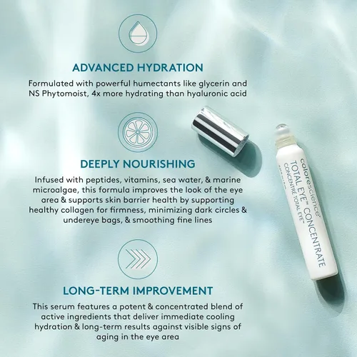 Vista 4 de Colorescience Total Eye Concentrate Serum .27 fl oz. para ojeras, hinchazón, líneas finas y arrugas, y deshidratación