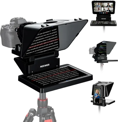 Vista 11 de NEEWER X11 2 en 1 Teleprompter 11" con monitor, compatible con duplicación 2-Negro