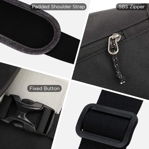 Vista 4 de OIWAS Bolsa tipo mensajero para hombre, 14 pulgadas, bolsa cruzada para computadora portátil, bolsa de hombro, bolsa de hombro para universidad