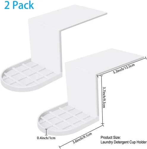 Vista 9 de JTLB Detergente para ropa sucia, paquete de 2 soportes para detergente para ropa, soporte para tazas de detergente, bandeja colectora de goteo