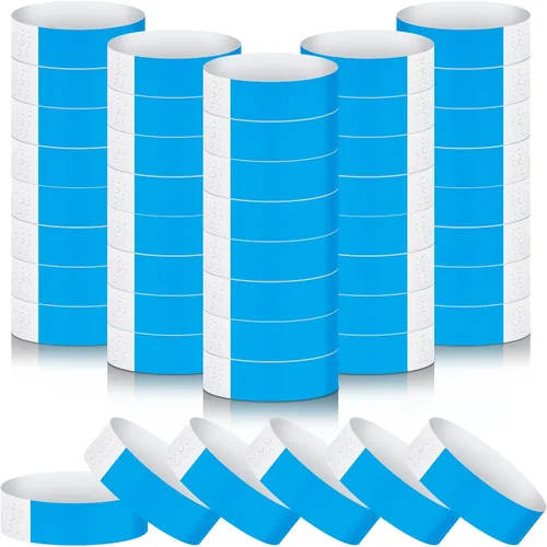 Vista 6 de Epakh 1000 pulseras de neón, impermeables, ligeras, adhesivas para eventos y fiestas (azul)
