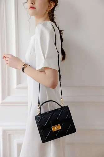 Vista 2 de OOHOO Small Quilted Crossbody Shoulder Bag 2023 Trendy Women's Designer Handbags Mini Genuine Leather Purse for Women